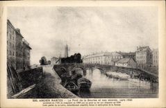 CPA Ancien Nantes Le Pont de la Bourse et ses abords vers 1820 