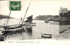 CPA Pornic Vue generale du Port et le Chateau 
