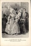 CPA En bretagne vers 1850 à Nort sur Erdre Loire Inf Costumes de Mariés et de Jeune Communiante 