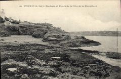 CPA Pornic L Inf Rochers et Phare de la Cote de la Noveillard 