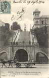 CPA Nantes l'Escalier aux Cent Marches construit en 1850 et la statue de Ste Anne dominant l'entree 