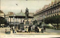 CPA Nantes la statue de Cambronne et le Cours 
