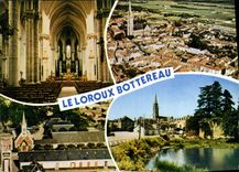 CPSM Le Loroux Bottereau Loire Atl interieur de l'eglise vues aerienne le centre du bourg l'hopital 