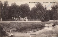 CPA Mary sur Marne S et M le chateau et bateau Lavoir 