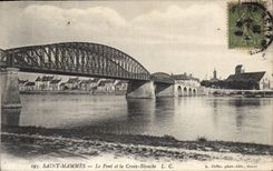 CPA Saint Mammes le pont et la Croix Blanche 