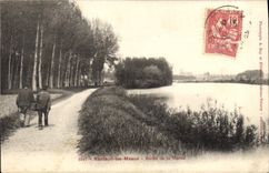 CPA Nanteuil les Meaux Bords de la Marne promeneurs