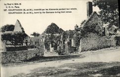 CPA La Guerre  1914-1945 Courtacon S et M incendié par allemands