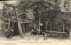 CPA Etablissement de la Roche Eponge Foret de Fontainebleau personnages