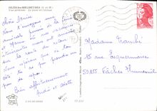 CPSM Isles les Meldeuses (Seine et Marne) Vue aerienne Le pont et l'ecluse