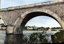 CPSM Trilport (S et M) La Ville vue du pont de chemin de fer