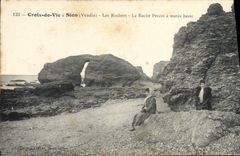 CPA Croix de Vie a Sion (Vendee) Les Rochers