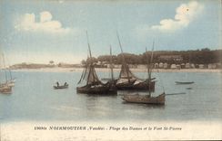 CPA Noirmoutier (Vendee) Plage des Dames et le Fort St Pierre