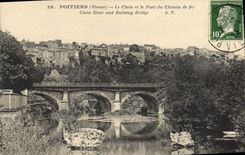 CPA Poitiers (Vienne) Le Clain et le Pont du Chemin de fer