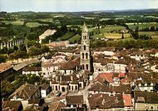 CPSM St Leonard de Noblat (Haute Vienne) Vue generale aerienne