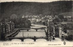 CPA Epinal Les Ponts la Moselle vus du Ballon 