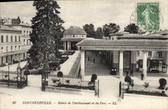 CPA Contrexeville Entree de Petablissement et du Parc 