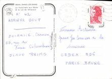 CPSM Bains les Bains Le monument aux Morts et la rue de Mirecourt