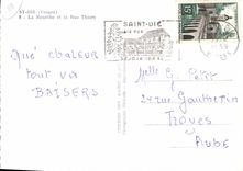 CPSM St Die Vosges La Meurthe et la Rue Thiers 