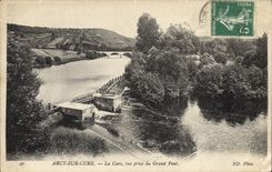 CPA Arcy sur Cure La Cure vue prise du Grand Pont 