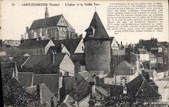 CPA Saint Florentin Yonne L'Eglise et la Vielle Tour 