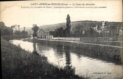 CPA Saint Aubin sur Yonne Le Canal de direvation 