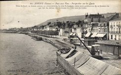 CPA Joigny Yonne Port aux Vins Perspective sur le Quais 