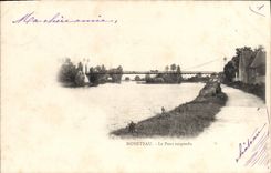 CPA Moneteau Le Pont suspendu 