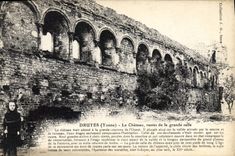 CPA Druyes Yonne Le Chateau restes de la grande salle 