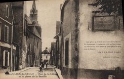 CPA St Julien du Sault Rue de la Liberte et la pierre de la Bastille 