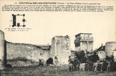 CPA Druyes les Belles Fontaines Yonne Le Vieux Chateau feodal ensemble Sud 