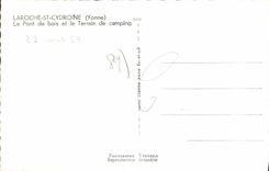CPA Laroche St Cydroine Yonne Le Pont de bois et le Terraib de camping