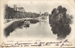 CPA Auxerre Les Quais la Cathedrale 