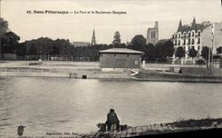 CPA Sens Pettoresque Le Port et le Boulevard Maupeon 