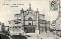 CPA Auxerre Le Nouveau Marche Couvert Facade principale 