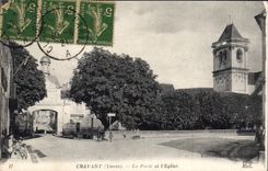 CPA Cravant Yonne La Porte et I'Eglise 