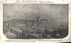 CPA St Sauveur Yonne La Tour et L'Eglise 