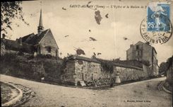 CPA Saint Agnan Yonne L'Eglise et la Maison 