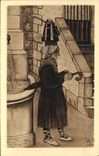 CPA Vieille Femme Portant la Hernade 
