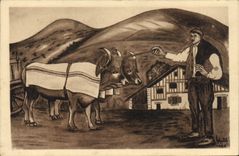 CPA Bouvier et son Attelage 