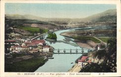 CPA Behobie B P vue generale Pont International 