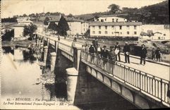 CPA Behobie vue d'Ensemble cote france le Pont International Franco Espagnol 