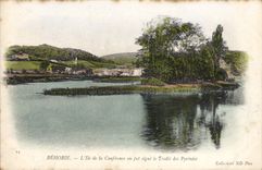 CPA Behobie L'lle de la Conference ou fut signe le Traite des Pyrenees 
