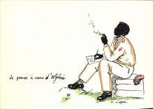 CPSM je pense à vous d'Algérie illustrateur Capra