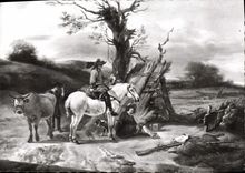 CPSM Nicolas Berchem halte de cavaliers musée du vieux Nimes