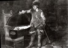 CPSM musée des beaux arts de Nimes Paul Delaroche Cromwell devant le cercueil de Charles 1er 1831