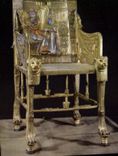 CPM Toutankhamon Le Trone Plaqué D'Or