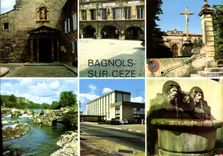CPM Bagnols Sur Ceze Vues sur la ville et cascades du Sautadet