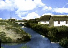 CPM En Camargue Pont en Camargue et Cabanes de Gardians