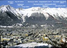 CPM Innsbruck Blick vom Bergisel Stadion gegen Nordkette