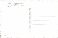 CPSM Paris Et Ses Merveilles Eglise De La Madeleine